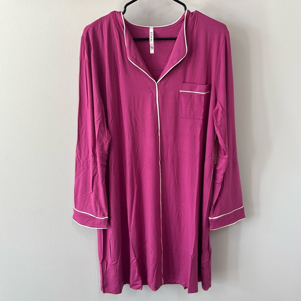 Soma Cool Nights Piped Notch Sleepshirt